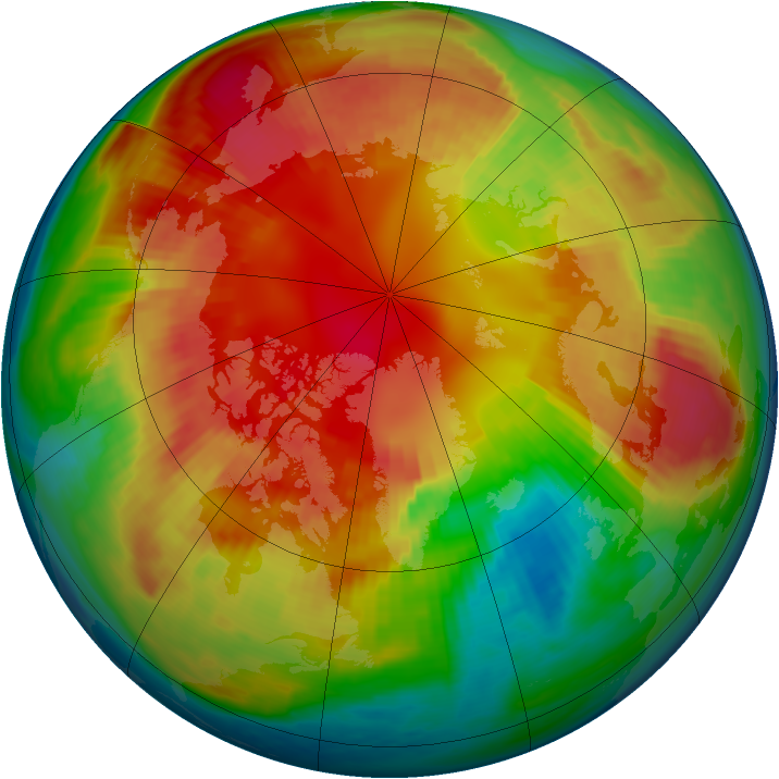 Arctic ozone map for 24 February 1999